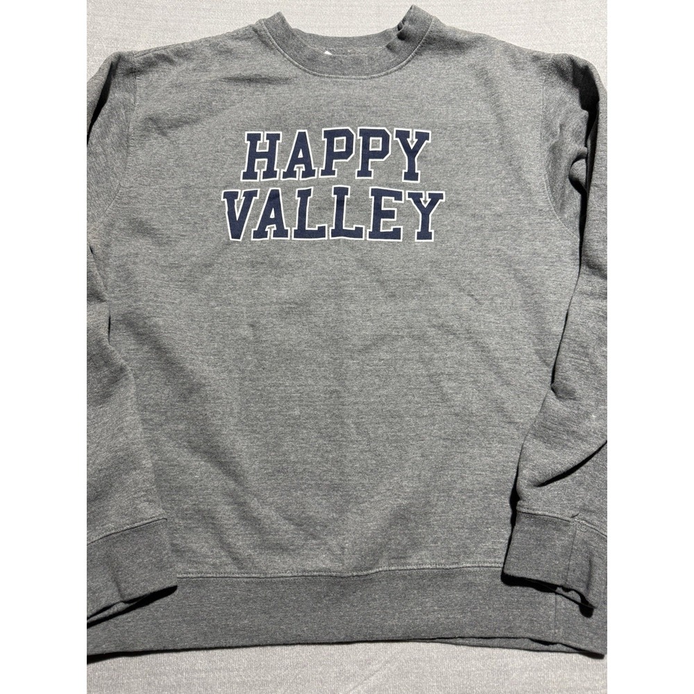 Penn State Happy Valley Crewneck Sweatshirt‎ Grey Nittany Lions Football Vtg Med